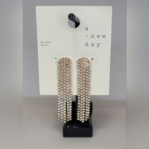 A New Day Sparkling Rhinestone Gold Earrings